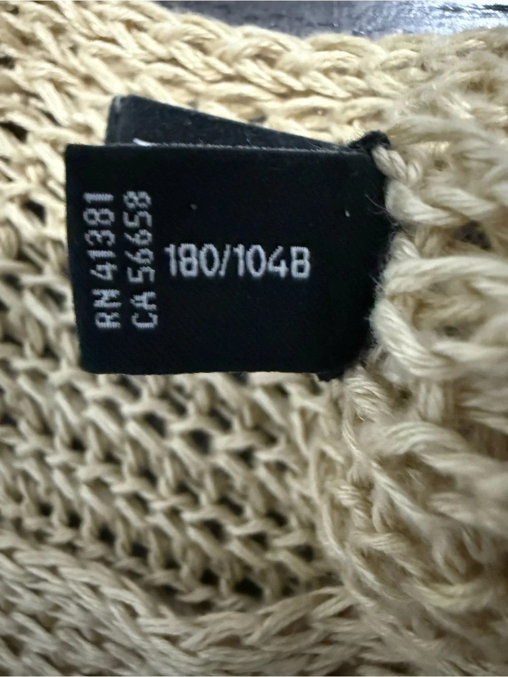 Lauren Ralph Lauren 2X 100% Linen Open Knit Poncho Tunic Sweater Beige